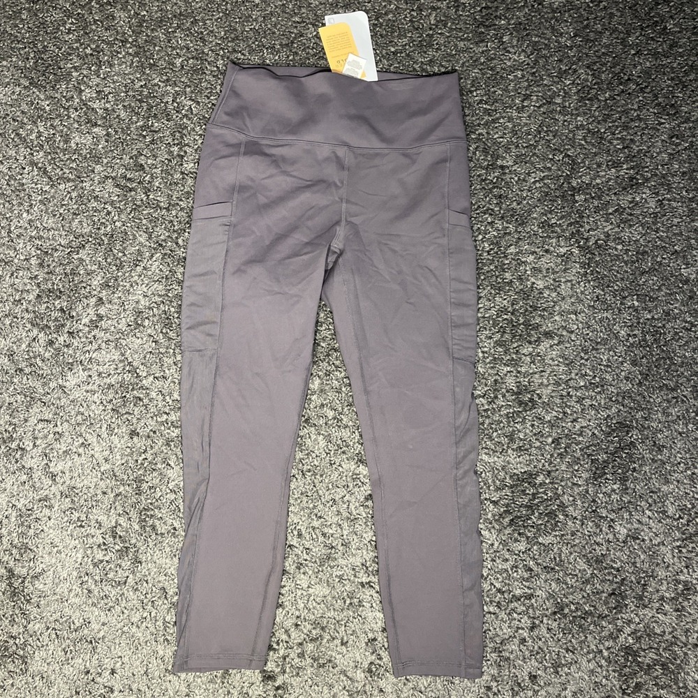 NEW FABLETICS Mila High-Waisted Pocket 7/8 Legging Powerhold Mesh Shadow Med